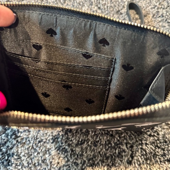 Kate Spade Black and White Cat Pattern Wristlet - Picture 3 of 7